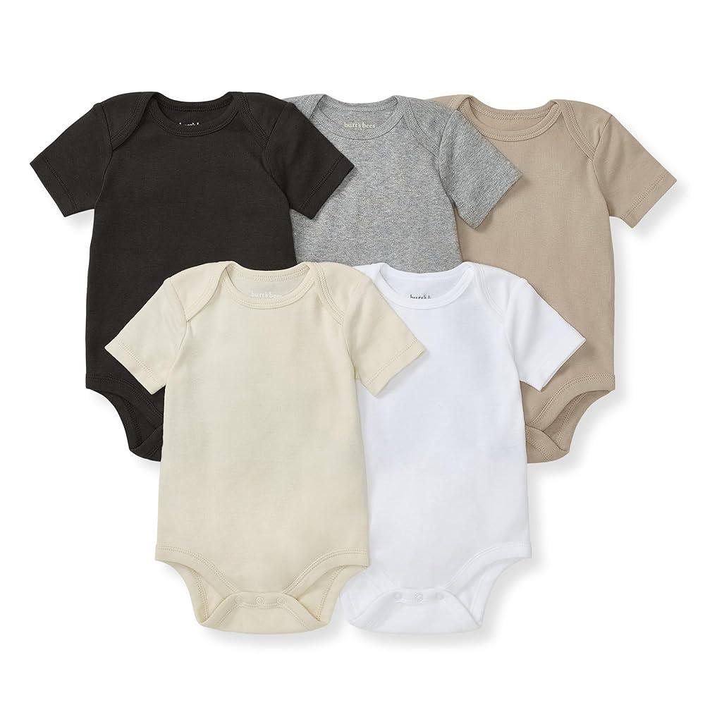 5-Pack Organic Cotton Bodysuits for Babies