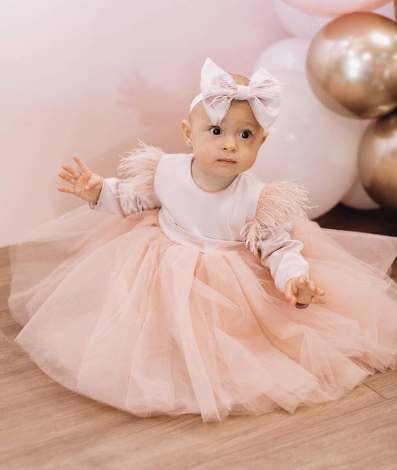 1st Birthday Baby Girl Dress with Headband