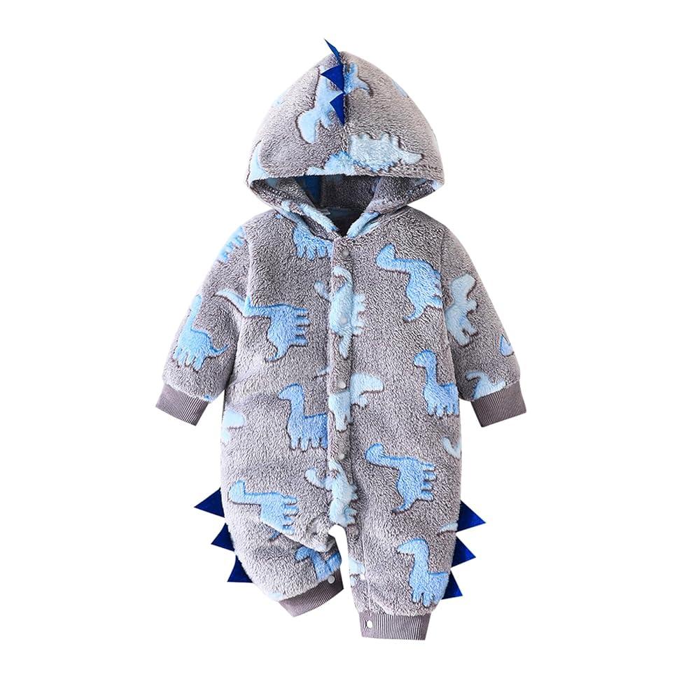 Baby Boy Jumpsuit with Dinosaur Print