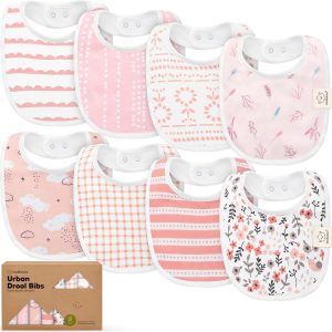 8-Pack Organic Baby Bibs: Soft, Absorbent & Easy for Newborns