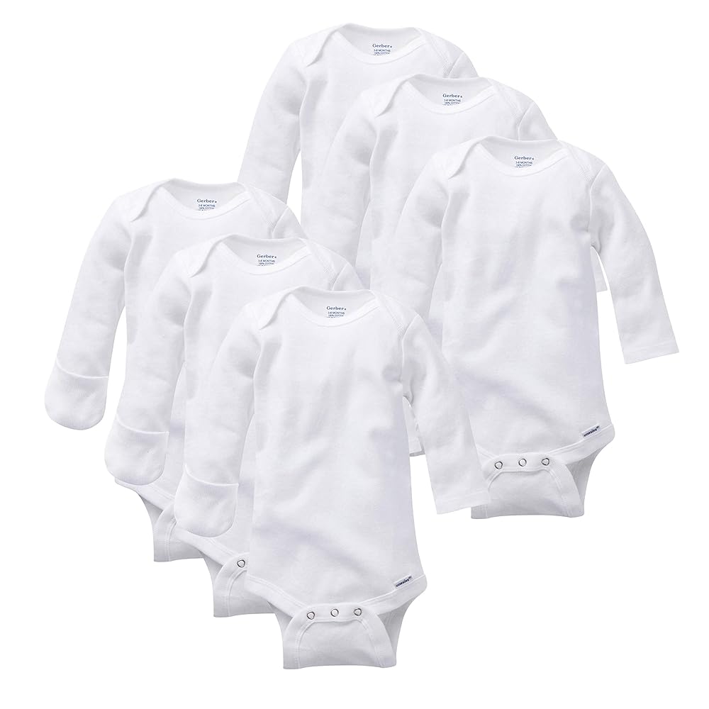 Explore Gerber's Unisex Long-Sleeve Onesies with Mitten Cuffs